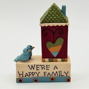 Blossom Bucket B. Lloyd 2014 “We’re a Happy Family” Bird House Figurine NEW